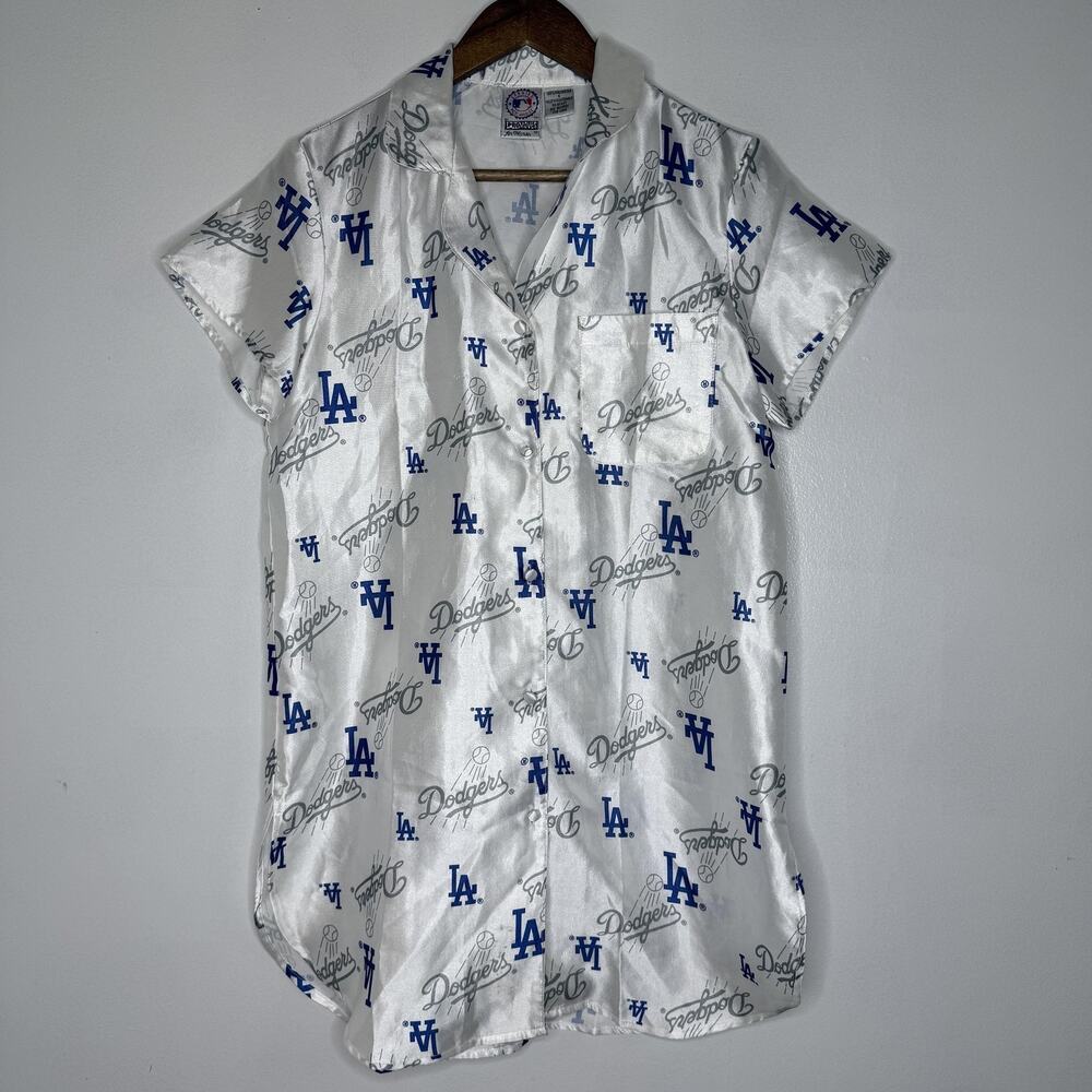 Los Angeles Dodgers Sleep Shirt Womens Small MLB Baseball All Over Print